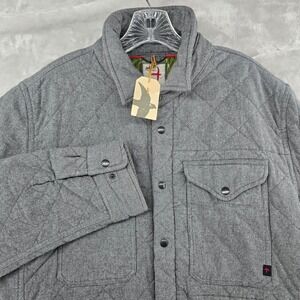 Relwen Quilted Tanker Jacket Mens Medium Gray Cotton Blend NEW
